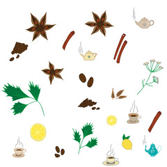 Vector tea pattern