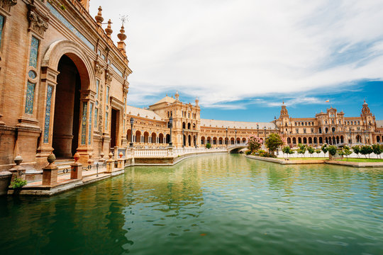 Famous Landmark - Plaza De Espana In Seville, Andalusia, Spain