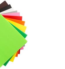 Top view of colorful  corrugated plastic sheets