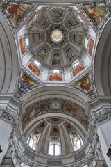 Salzburg Dom cathedral interior, Austria.