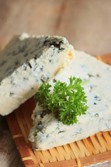 Blue cheese with parsley