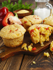 Muffins with corn and paprika