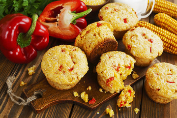 Muffins with corn and paprika