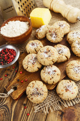 Salt oatmeal cookies with cheese and pepper
