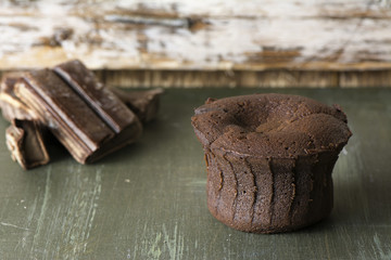 coulant chocolate cake, baked on greem wood