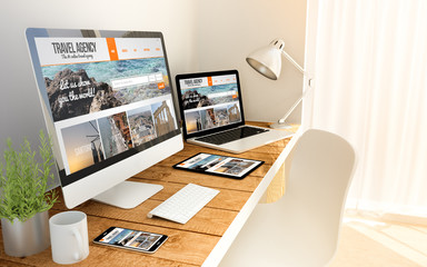 travel agency web responsive on screen devices