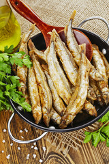 Fried fish capelin