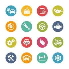 Car Service Icons -- Fresh Colors Series