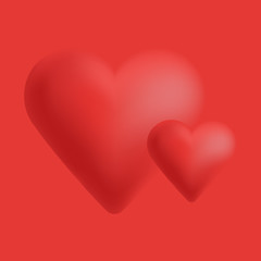 Valentines composition of the hearts.