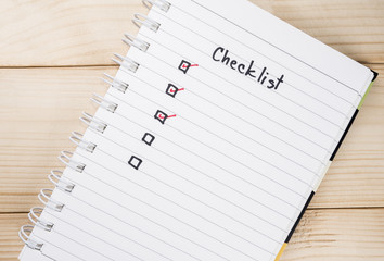 Checklist on notebook 14