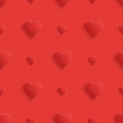Fototapeta na wymiar Seamless realistick pattern hearts. Vector