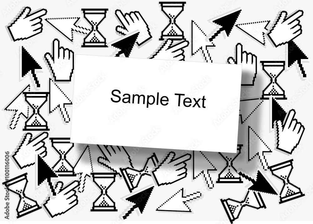 Poster banner with computer cursor combination
