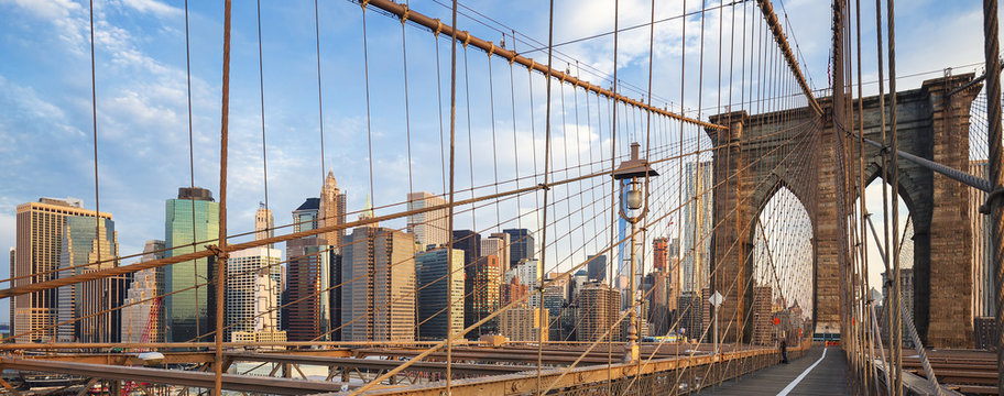 Fototapeta Panoramic view of Brooklyn Bridge