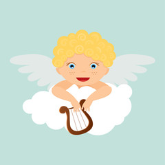 cupid and harp