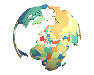 Political Globe, centered on Europe