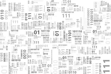 Illustration of binary code pattern on white background.