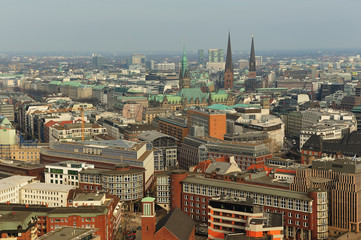 aerial view of  Hamburg, Germany