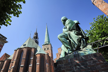 monument of Emanuel von Geibel, Lubeck, Germany