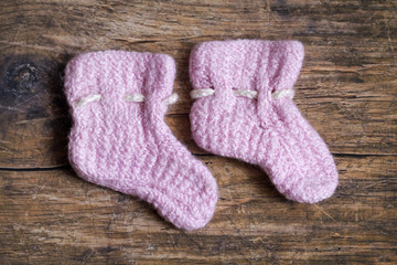 Fototapeta na wymiar knitted socks newborn
