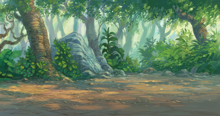 Naklejka premium forest painting