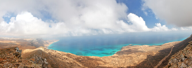 Socotra island, Yemen, panoramic view from easternmost point