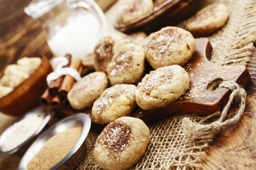 Homemade  oatmeal cookies with cinnamon