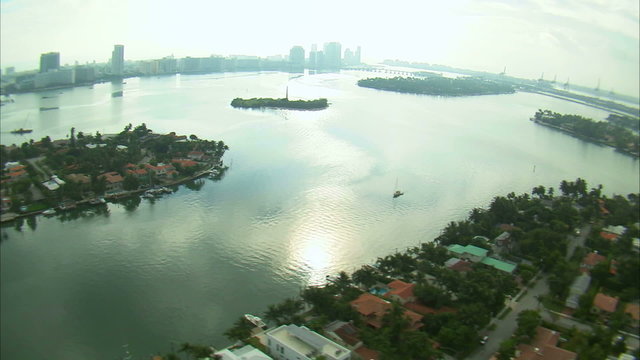Aerial shot of Miami.