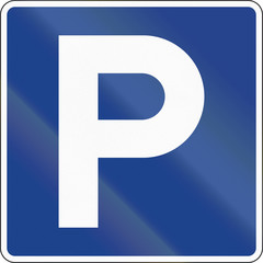 Road sign used in Spain - Parking
