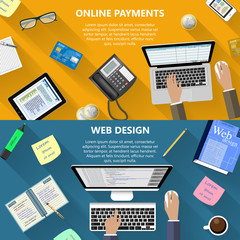 Web design and online payments concept