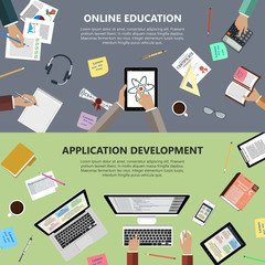 Online education and app development concept