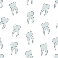 Seamless blue teeth pattern on white background