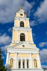 Fototapeta na wymiar The bell tower of Holy Trinity Seraphim-Diveevo monastery, Russia