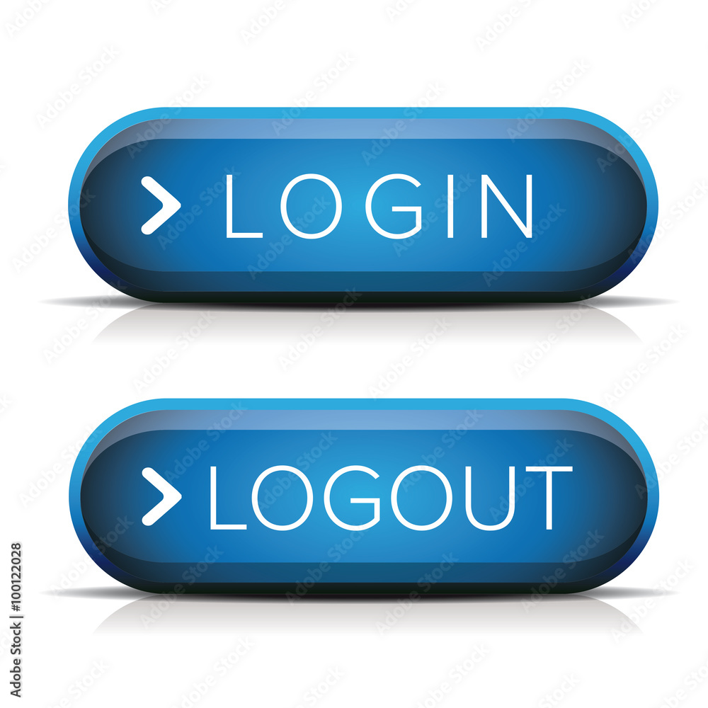Poster login logout button vector