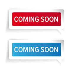 Fototapeta premium Coming soon paper label vector