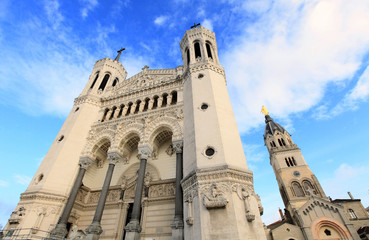 Basilica of Notre-Dame de Fourviere in Lyon, France