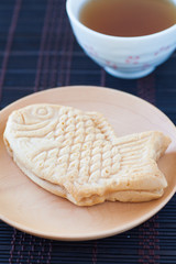 Taiyaki, Japanese fish shaped cake made using regular pancake or waffle batter