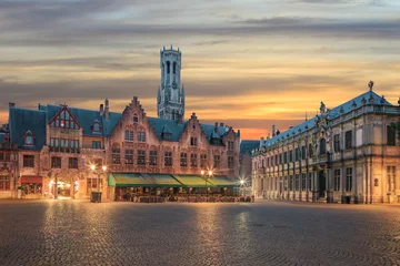 Foto op Canvas Oude binnenstad van Brugge © lena_serditova