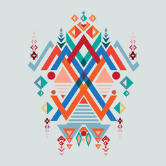 Vector Aztec, tribal elements, ethnic, tribal art, tribal design mix geometric with light blue color background