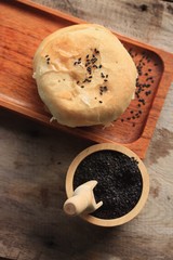 Festival moon cake with black sesame