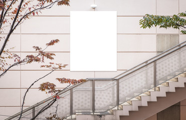 Blank large billboard for advertising on building wall