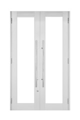 Metal building door isolate on white background