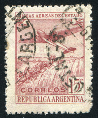 Plane over Iguacu Falls