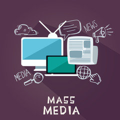Media. flat vector illustration