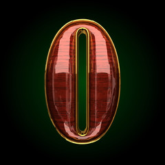 o vector golden letter with red wood