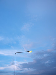 Street light with blue sky