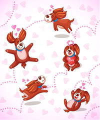 greeting card for Valentine's Day  pink