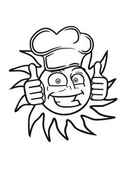 Stars sun eat cooking cook chef chef's hat face grin cool delicious best