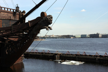 The bowsprit on the bow