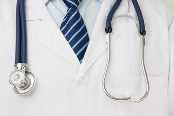 Close-up doctor with stethoscope