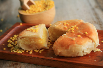 Festival moon cake with soybeans